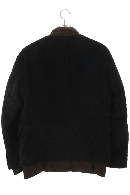 kolor Alpaca Wool Layered Jacket Black Brown Size S