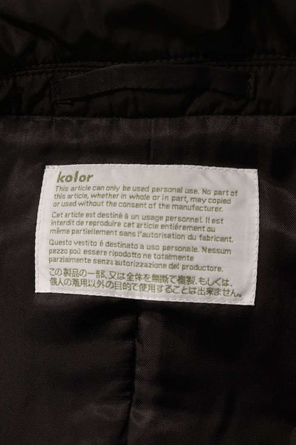 kolor Alpaca Wool Layered Jacket Black Brown Size S
