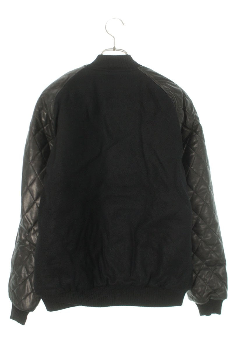 SEQUEL FW24 Leather Sleeve Varsity Jacket Black Size M
