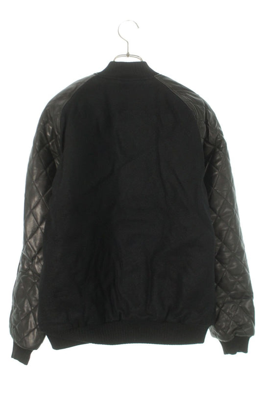SEQUEL FW24 Leather Sleeve Varsity Jacket Black Size M