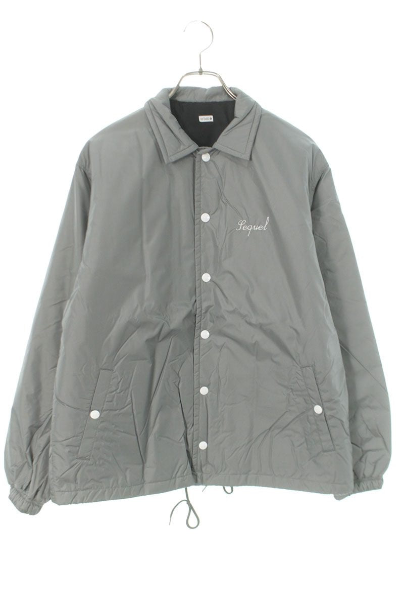 SEQUEL 24AW Logo Embroidered Nylon Jacket Gray Size XL