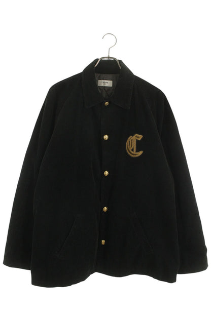 CELINE Corduroy Car Coat Black Gold Size XL
