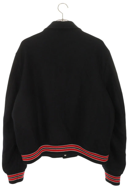 AMIRI Bones Wool Bomber Jacket Black Red Size XL