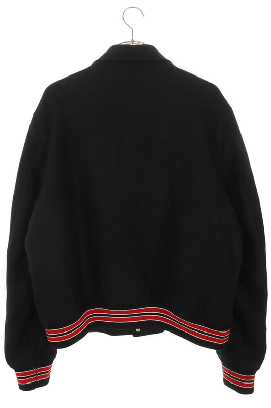 AMIRI Bones Wool Bomber Jacket Black Red Size XL