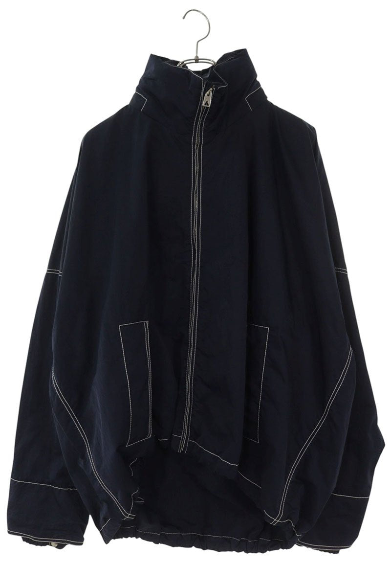 BOTTEGA VENETA Stitched Nylon Hooded Jacket Navy Size L