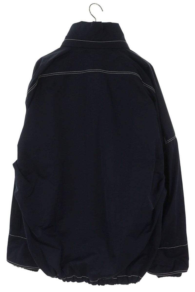 BOTTEGA VENETA Stitched Nylon Hooded Jacket Navy Size L
