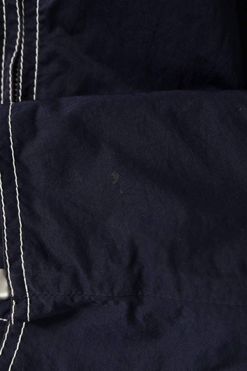 BOTTEGA VENETA Stitched Nylon Hooded Jacket Navy Size L