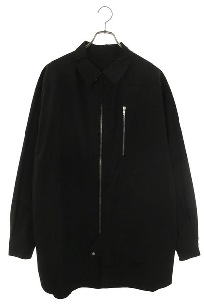 Rick Owens Zip Cotton Elastane Jacket Black Size 48