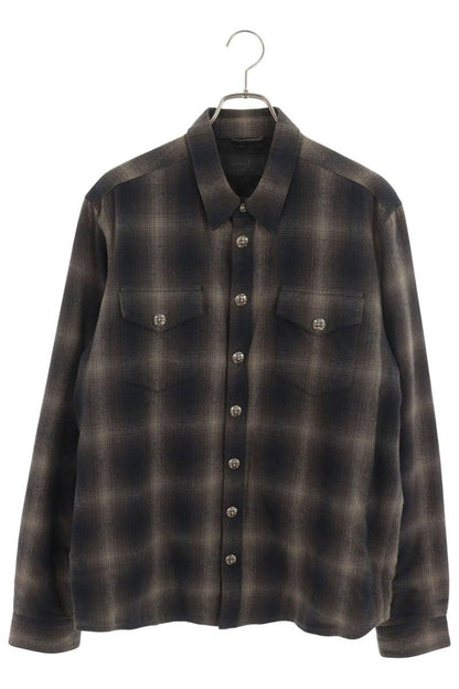 Chrome Hearts WORK DOG Check Shirt Jacket Brown Size L