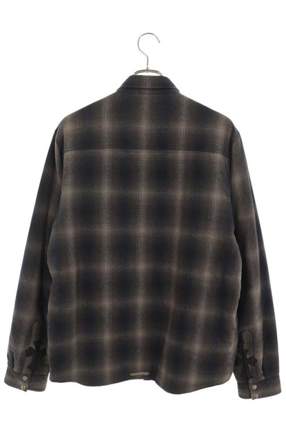 Chrome Hearts WORK DOG Check Shirt Jacket Brown Size L