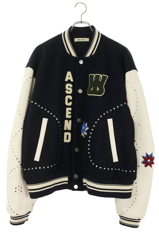 WALES BONNER Ascend Patch Stud Varsity Jacket Size 44
