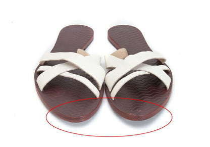 Jean Paul GAULTIER White Leather Strap Sandals Size 25cm