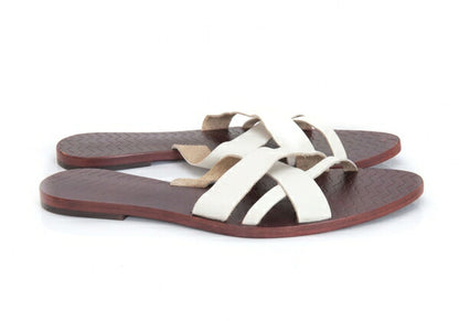 Jean Paul GAULTIER White Leather Strap Sandals Size 25cm