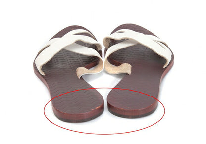 Jean Paul GAULTIER White Leather Strap Sandals Size 25cm