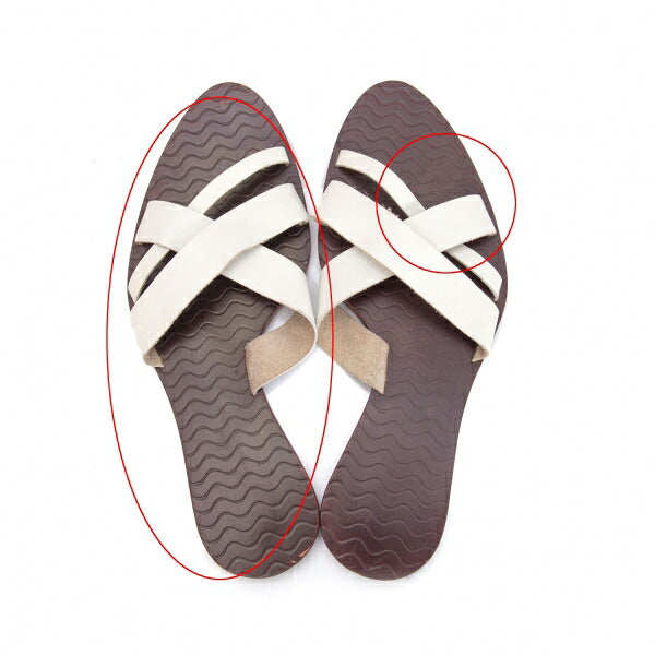 Jean Paul GAULTIER White Leather Strap Sandals Size 25cm