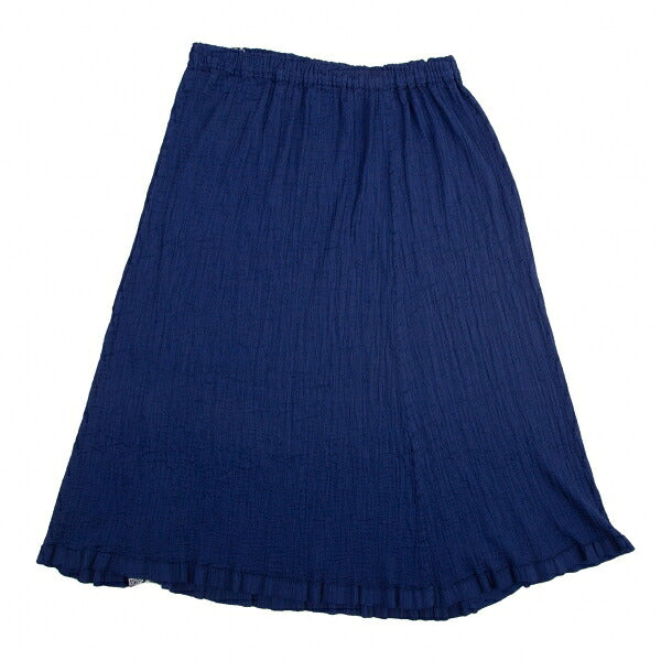 ISSEY MIYAKE me Pleated Floral Embroidered Skirt Navy Size M
