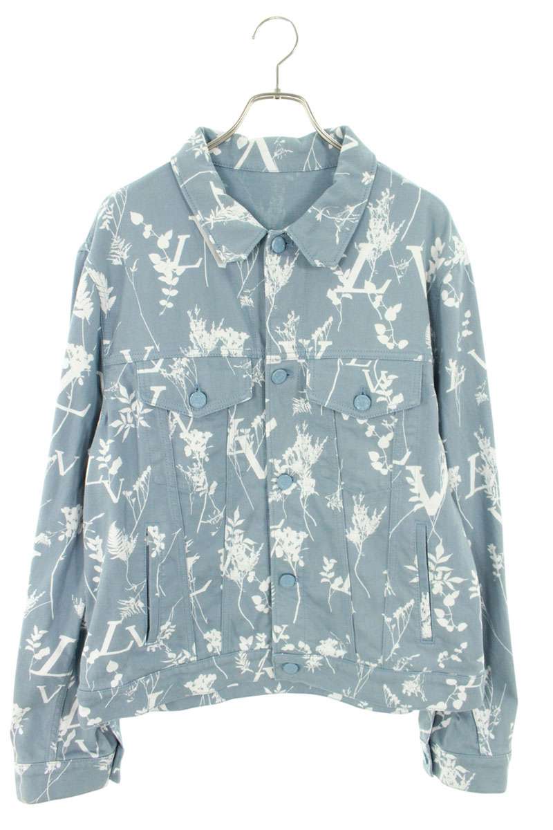 LOUISVUITTON 22AW DNA Leaf Pattern Denim Jacket Size XXL