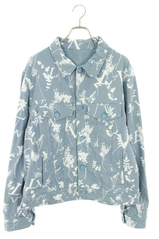 LOUISVUITTON 22AW DNA Leaf Pattern Denim Jacket Size XXL