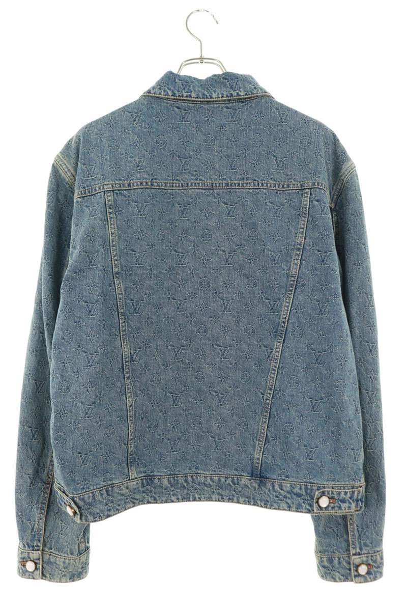 LOUISVUITTON Monogram Pearl Button Denim Jacket Size XL