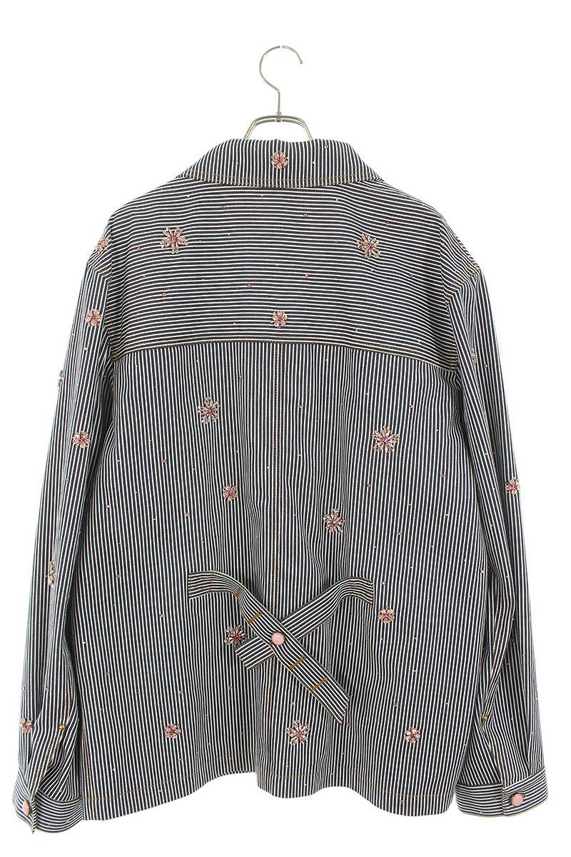 LOUISVUITTON 25AW Stone Embellished Hickory Denim Size XXL