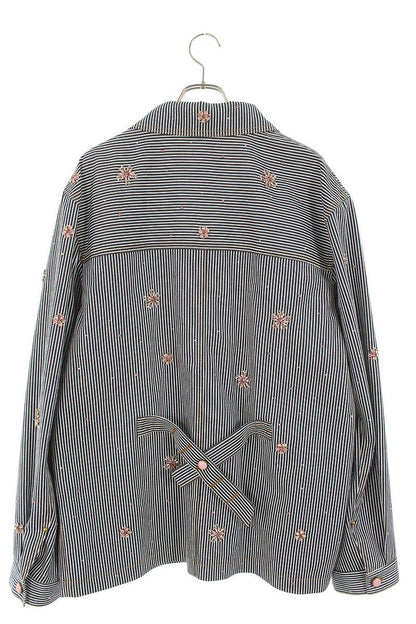 LOUISVUITTON 25AW Stone Embellished Hickory Denim Size XXL