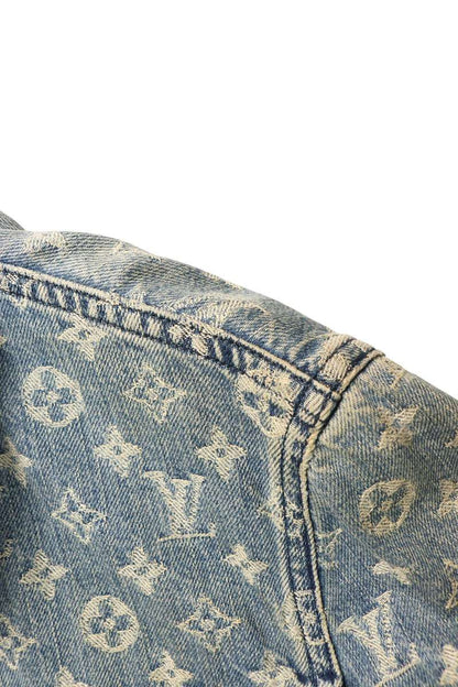 SUPREME LOUISVUITTON 17AW Jacquard Denim Jacket Blue Size S