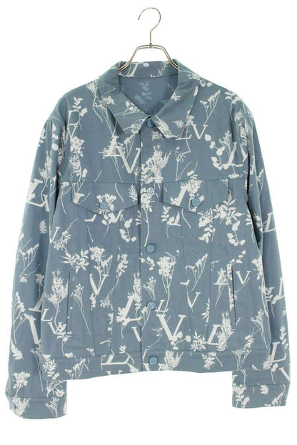 LOUISVUITTON LV Leaf Pattern Denim Jacket Light Size XXL