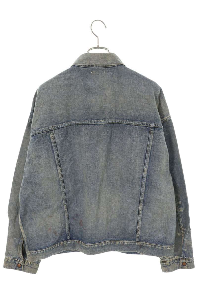 MINEDENIM Distressed Zip Up Denim Jacket Blue Size 3
