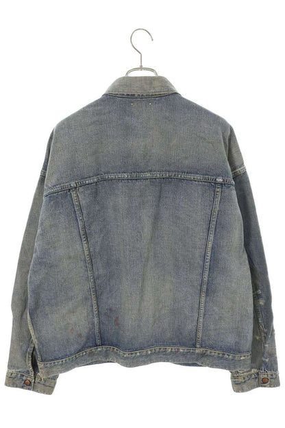 MINEDENIM Distressed Zip Up Denim Jacket Blue Size 3