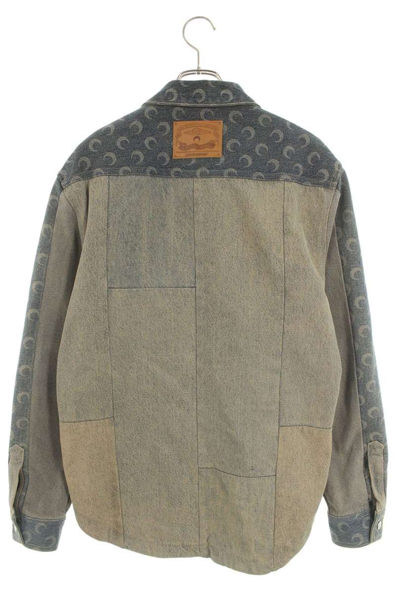 Marine Serre All-Over Logo Print Denim Jacket Blue Size S