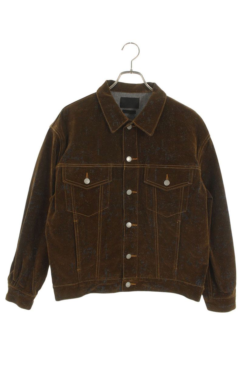 YOKE 24FW Print Denim Jacket Brown Size 2