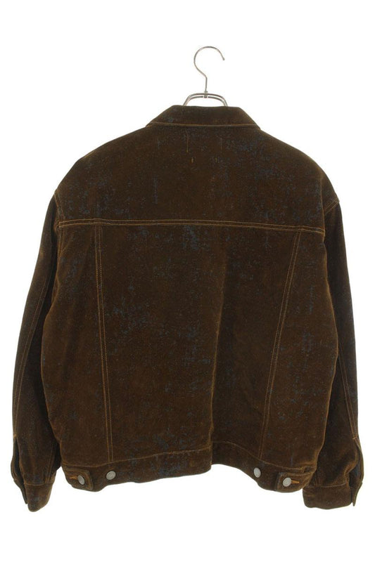 YOKE 24FW Print Denim Jacket Brown Size 2