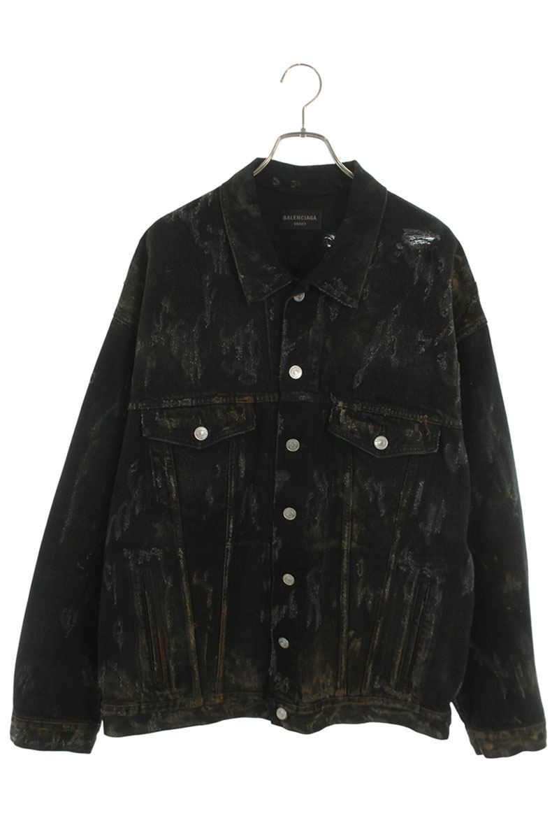 BALENCIAGA Super Destroy Oversized Denim Jacket Size XS