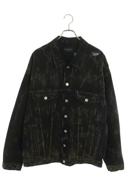 BALENCIAGA Super Destroy Oversized Denim Jacket Size XS