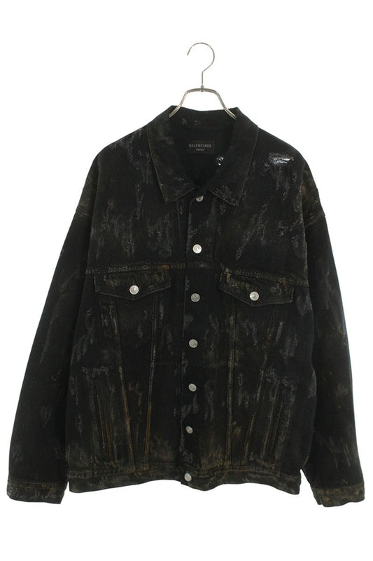 BALENCIAGA Super Destroy Oversized Denim Jacket Size XS