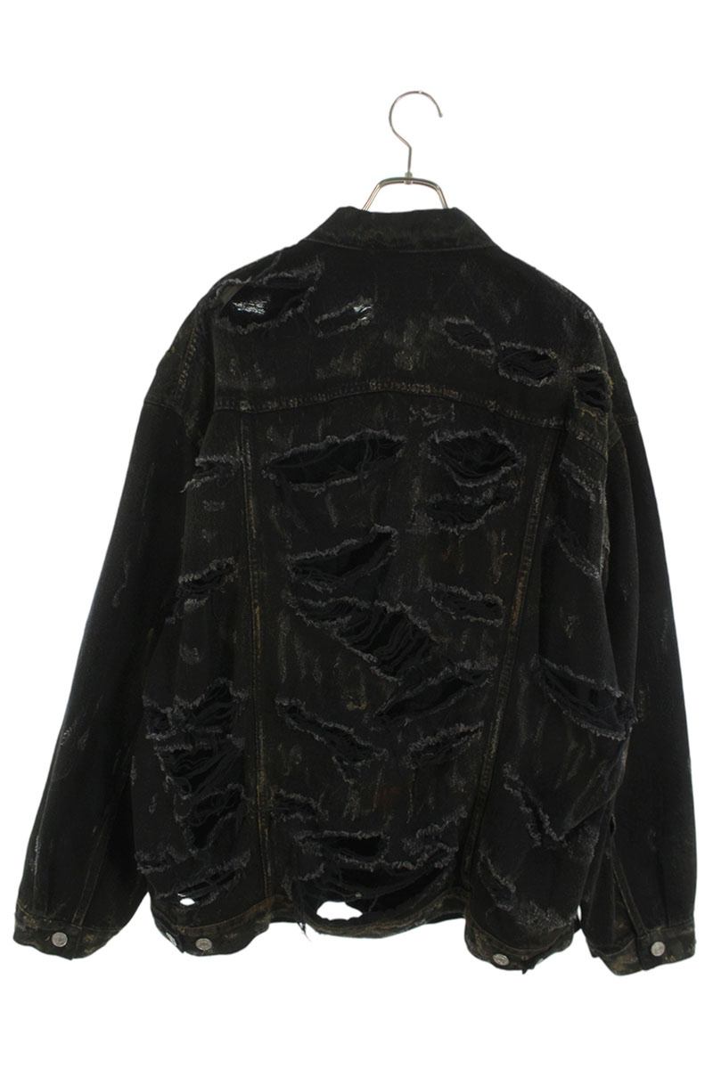 BALENCIAGA Super Destroy Oversized Denim Jacket Size XS