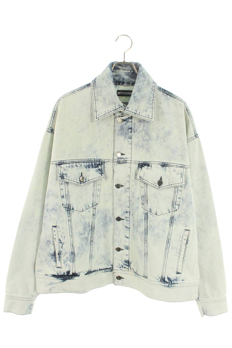 INTODUSK Bleached Oversized Denim Jacket Blue Size M
