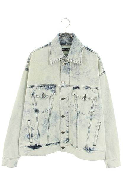 INTODUSK Bleached Oversized Denim Jacket Blue Size M