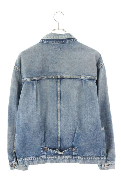 SEQUEL Washed Distressed Denim Jacket Indigo Size L