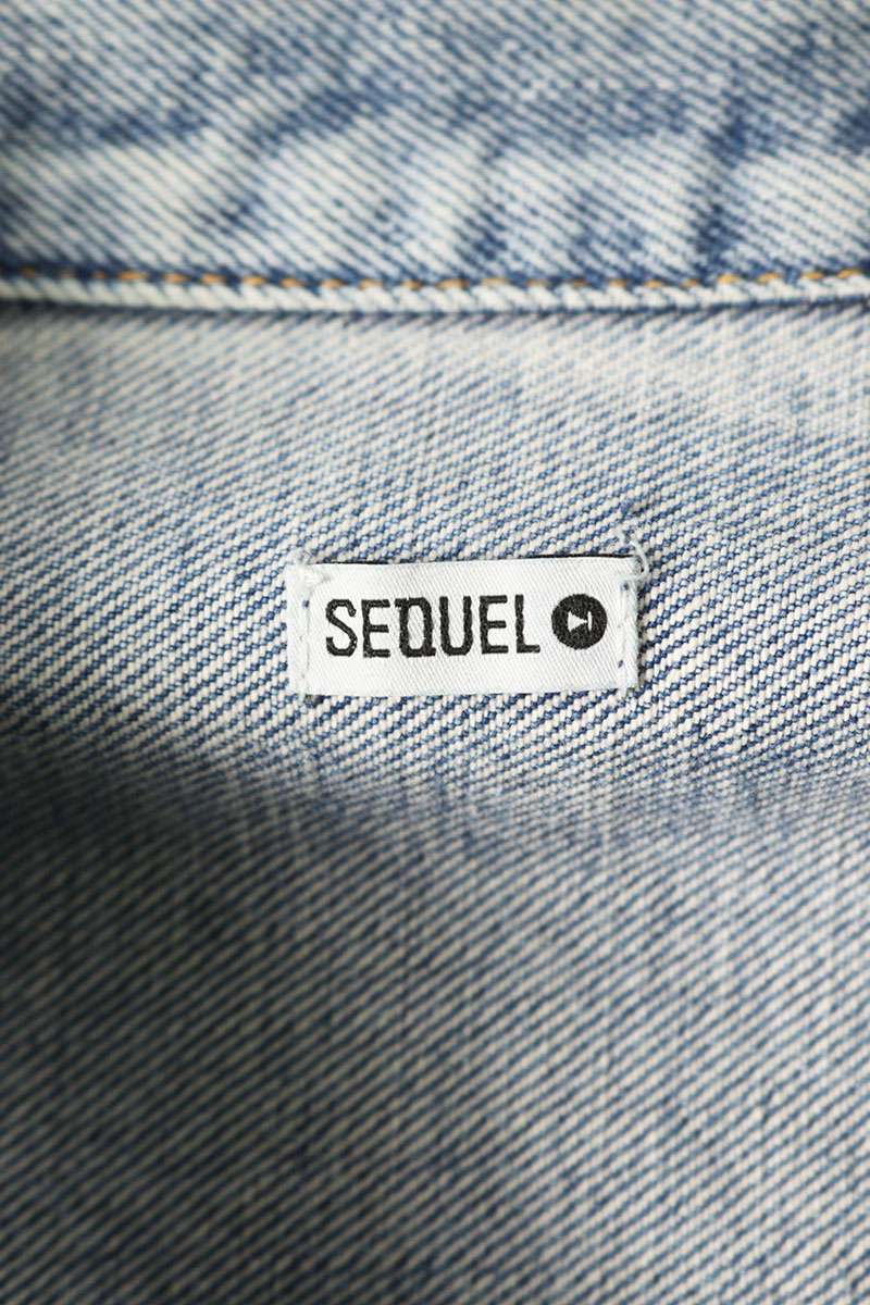 SEQUEL Washed Distressed Denim Jacket Indigo Size L