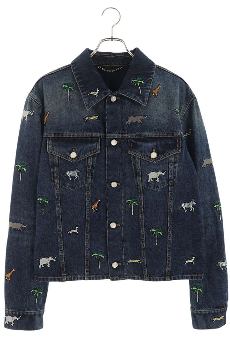 LOUISVUITTON 26SS Animal Embroidered Denim Jacket Size L
