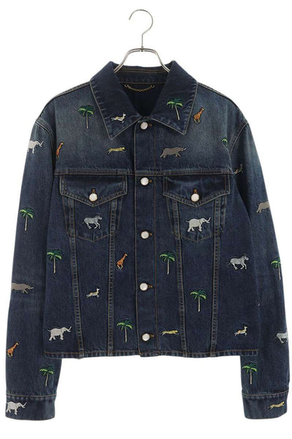 LOUISVUITTON 26SS Animal Embroidered Denim Jacket Size L