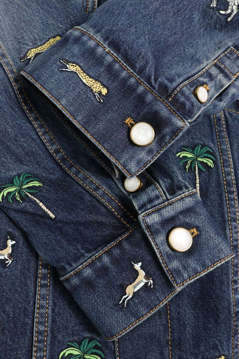LOUISVUITTON 26SS Animal Embroidered Denim Jacket Size L