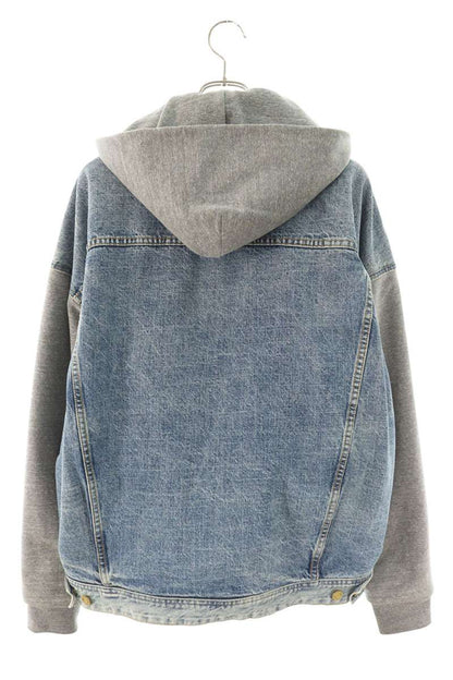 Fear of God FIFTH COLLECTION Hooded Denim Jacket Blue x Gray Size XL