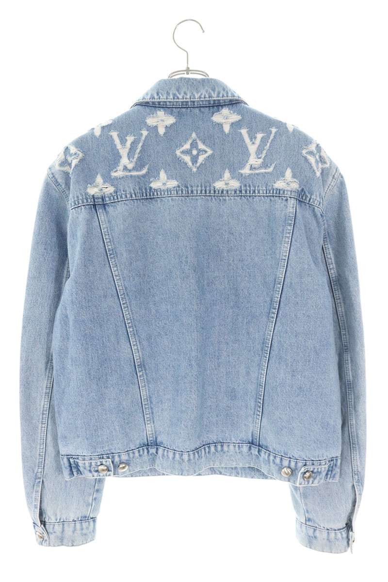 LOUISVUITTON 25SS Monogram Distressed Tracker Denim Size XL
