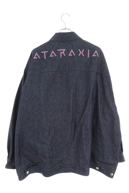 Raf Simons Logo Patchwork Oversized Denim Jacket Blue Size S