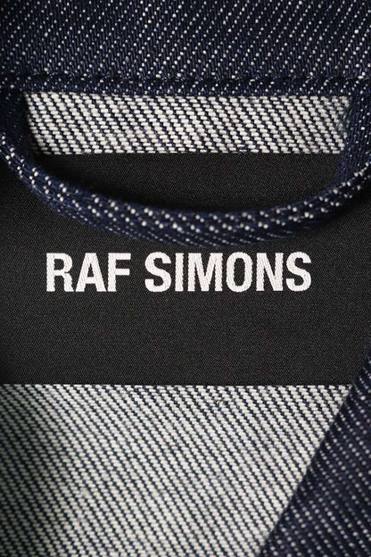 Raf Simons Logo Patchwork Oversized Denim Jacket Blue Size S