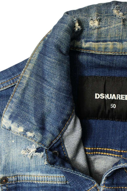 DSQUARED2 17SS Distressed Washed Denim Jacket Indigo Size L