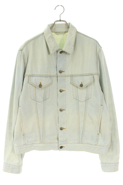 GUCCI Back Tiger Denim Jacket Light Blue Size L
