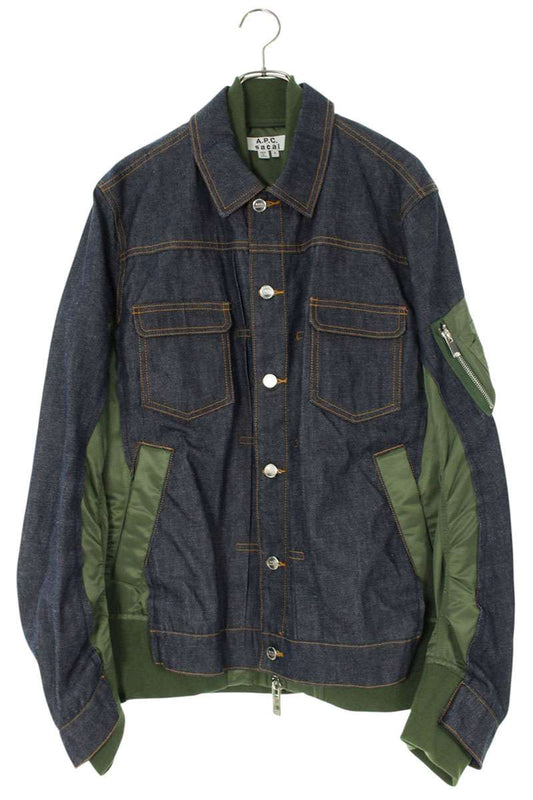 A.P.C. Sacai MA-1 Docking Denim Jacket Multi Size M